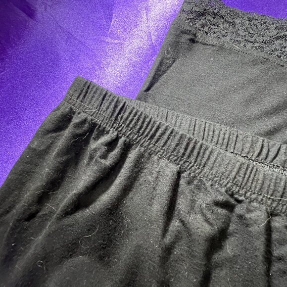 📌Zerdocean Lace Trim Capri Leggings Stretch Crop Leggings Summer Tights Pants - Picture 3 of 14